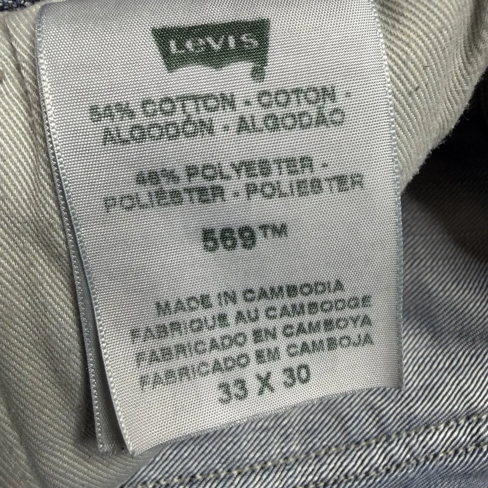 Levi's 569 Jeans Men's 33x30 Loose Straight Denim Snap Flap Double Pockets EUC